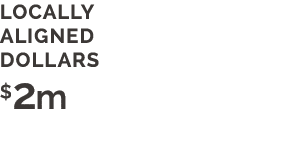 Locally aligned dollars $2m