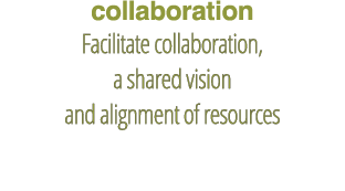 collaboration Facilitate collaboration, a shared vision and alignment of resources